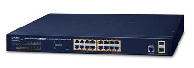 PLANET GS-4210-16P2S switch Gestionado L2/L4 Gigabit Ethernet (10/100/1000) Energía sobre Ethernet (PoE) 1U Azul