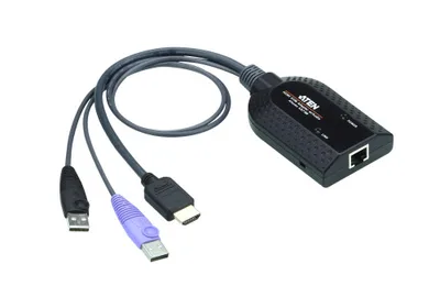 ATEN KA7188-AX cable para video, teclado y ratón (kvm) Negro, Metálico, Púrpura