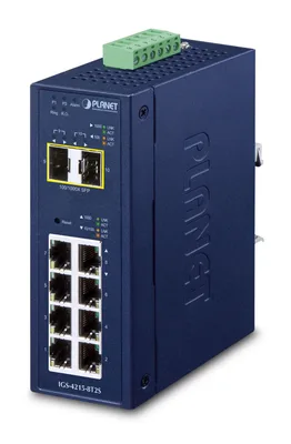 PLANET IP30 Industrial L2/L4 8-Port Gestionado L2/L4 Gigabit Ethernet (10/100/1000) Azul