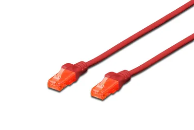 Digitus DK-1617-0025/R cable de red Rojo 0,25 m Cat6 U/UTP (UTP)