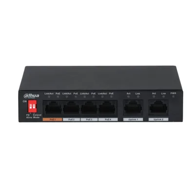 Dahua PFS3006-4ET-60-V2 Switch de escritorio no gestionado de 6 puertos 10/100Mbps con 4 puertos PoE