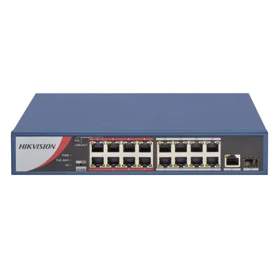 Hikvision DS-3E0318P-E/M(C) Interruptor POE Fast Ethernet no gestionado de 16 puertos