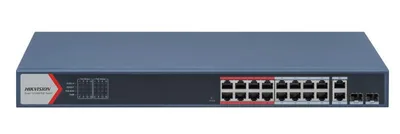 Hikvision DS-3E1318P-EI(B) Interruptor POE inteligente de 16 puertos Fast Ethernet