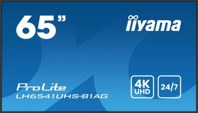 IIYAMA LH6541UHS-B1AG 65inch 3840x2160 4K UHD IPS panel 1perc Haze Landscape and Portrait mode Speakers 2x 10W 3x HDMI