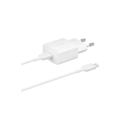 Adaptador de corriente USB-C de 15W de Samsung con cable, blanco