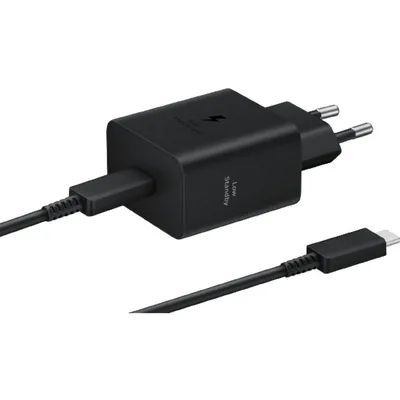 Adaptador de corriente Samsung de 45W con cable de 1,8m 5A EU, negro