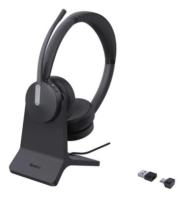 Yealink BH70 Dual with Stand Teams Auriculares Inalámbrico Diadema Oficina/Centro de llamadas USB tipo A Bluetooth Base de carga Negro