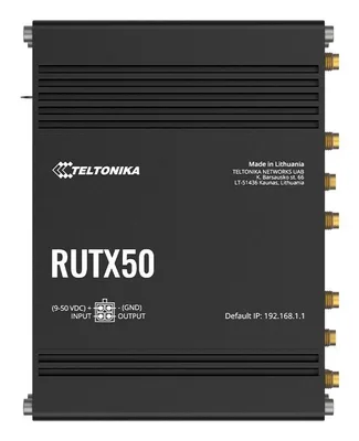 Teltonika RUTX50 router inalámbrico Gigabit Ethernet Doble banda (2,4 GHz / 5 GHz) 5G Negro