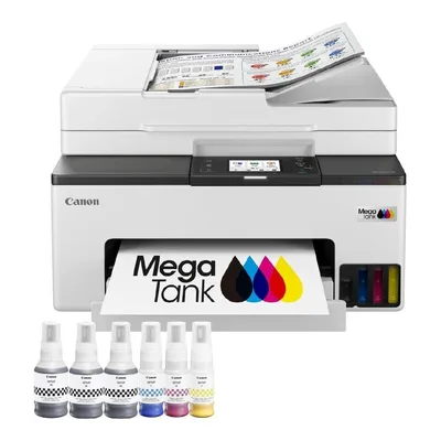 Multifunción inyección canon maxify gx2051 megatank color fax -  a4 -  red -  wifi -  adf -  3 botellas negro