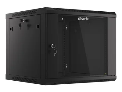 Armario rack phoenix 9u 600x600x501 auto - ensamblado 19'' hasta 60 kg negro