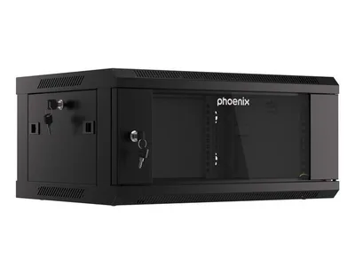 Armario rack phoenix 4u 600x450x279 auto - ensamblado 19'' hasta 60 kg negro