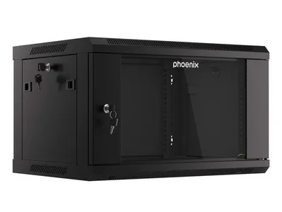 Armario rack phoenix 6u 600x450x368 auto - ensamblado 19'' hasta 60 kg negro