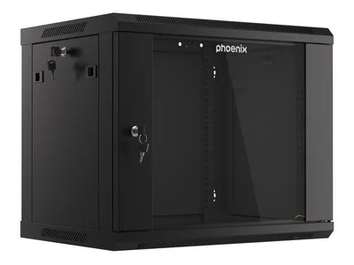 Armario rack phoenix 9u 600x450x501 auto - ensamblado 19'' hasta 60 kg negro