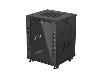 Armario rack phoenix 15u 600x600 de pie servidor 19'' hasta 1000 kg negro