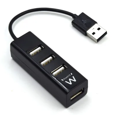 Hub usb ewent 4 puertos - usb 2.0 -  negro