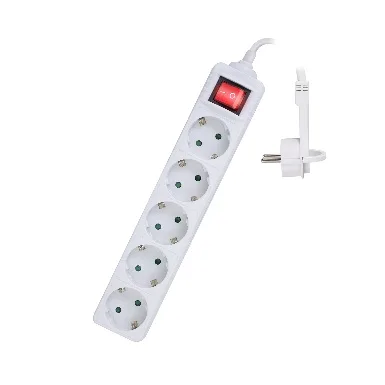 Regleta ewent 5 tomas shucko interruptor y enchufe plano