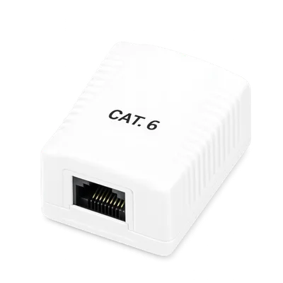Roseta de superficie phasak cat 6 utp caja 1 puerto hembra rj45