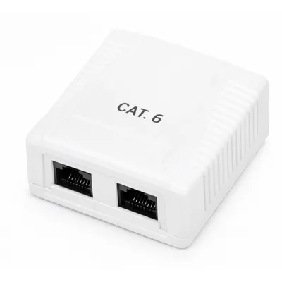 Roseta de superficie phasak cat 6 utp caja 2 puertos hembra rj45
