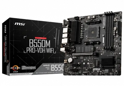 Placa base msi amd b550m pro - vdh wifi am4 - ddr4 x4 - max 128gb - 3200mhz - display port - hdmi - d - sub - matx