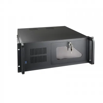 Caja servidor tooq rack 19 pulgadas 4u 406  negra sin fuente ventana transparente
