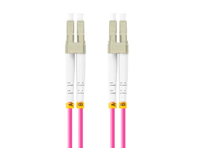 Latiguillo fibra optica lc - upc lanberg 1m multi duplex om4 50 - 125 lszh violeta