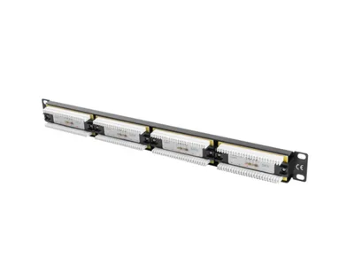 Patch panel lanberg cat.6 utp 24 puertos 1u cat.6 utp 19 pulgadas rack negro