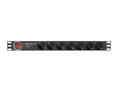 Regleta lanberg 1u 16a 7x schuko rack 19 pulgadas 2m negro