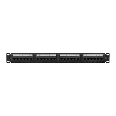Patch panel lanberg 24 puertos 1u cat.6a utp 19 pulgadas negro