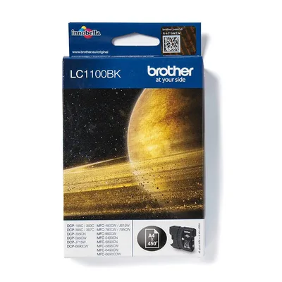 Cartucho tinta brother lc1100bk negro 450 paginas dcp - 385c -  dcp - 585cw -  dcp - 6690cw -  mfc - 490cw