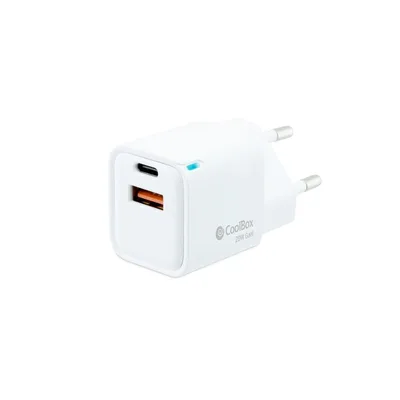 Cargador usb de pared coolbox 20w gan usb tipo a - usb tipo c