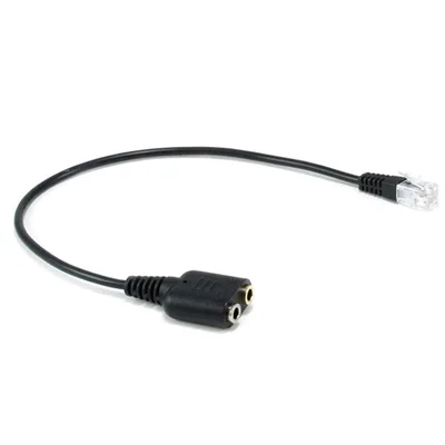 Cable rj9 a  2 x jack 3.5mm equip macho - hembra 0.25m