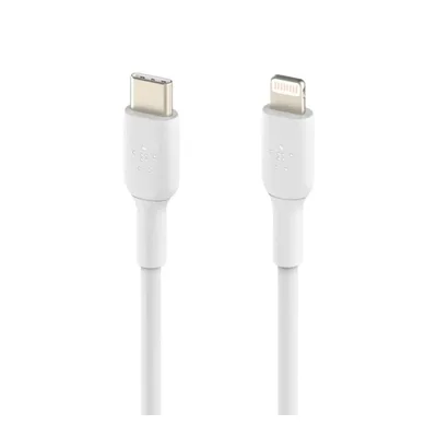 Cable lightning a usb tipo c belkin 2m -  macho - macho -  blanco -  trenzado