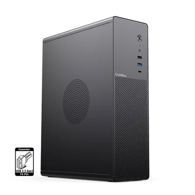 Caja ordenador coolbox matx slim t100 usb - c 3.2 gen1 full metal s - fte + 1 vent. 90mm
