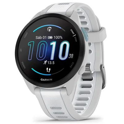 Garmin forerunner 165 music reloj inteligente para correr con gps pantalla táctil amoled métricas optimizadas planes de entrenamiento pay autónomía de 11 días blanco