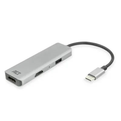 Adaptador usb - c a 2 hdmi 4k act connectivity