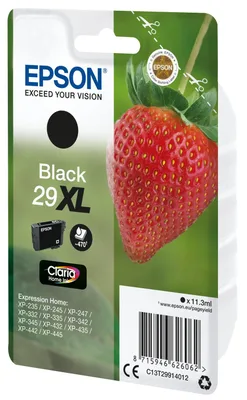 Cartucho tinta epson 29xl c13t29914012 negro xp235 - xp332 - xp3357xp4327xp435 -  fresa