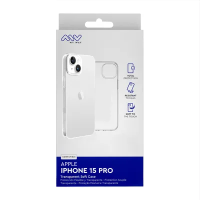 Carcasa myway para apple iphone 15 pro transparente