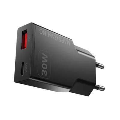 Cargador de pared mars gaming md - gan30 30w 1x usb tipo c 1 x usb tipo a negro