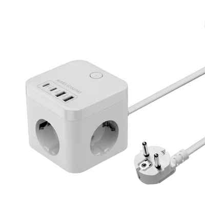 Cargador de pared mars gaming md - cube35w 35w 3x schuko 2x usb tipo c 2x usb tipo a blanco