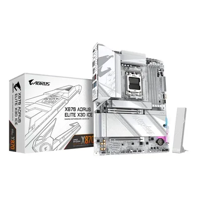 Placa base gigabyte x870 aorus elite x3d ice atx am5 -  4x ddr5 -  2x sata3