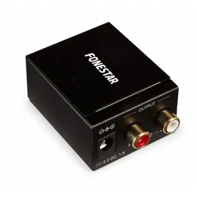 Convertidor de audio fonestar fo - 37da - audio digital en analógico - entrada óptica spdif -  coaxial spdif - salida audio estéreo - 2x rca