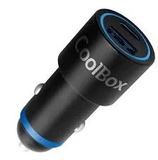 Cargador usb para coche coolbox 45w usb tipo a -  usb tipo c