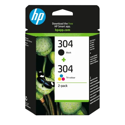 Pack 2 cartucho tinta hp 304 negro y color 3720 -  3721 -  3722 -  3750 -  5030