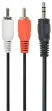 Gembird 1.5m, 3.5mm/2xRCA, M/M cable de audio 1,5 m 3,5mm Negro, Rojo, Blanco