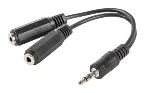 Lanberg AD-0024-BK cable de audio 0,1 m 3,5mm 2 x 3.5mm Negro