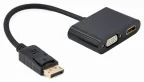 Gembird A-DPM-HDMIFVGAF-01 cable DisplayPort 0,1 m Negro