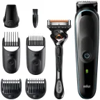 Braun All-in-one MGK5345 depiladora para la barba Batería 2,1 cm Negro, Azul