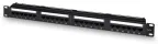 AISENS Panel De Parcheo De 24 Puertos RJ45 Cat.6 UTP, 19" 1U Dual IDC Con Gestion De Cables, Negro