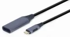 Gembird A-USB3C-DPF-01 adaptador de cable de vídeo 0,15 m USB Tipo C DisplayPort Negro, Gris