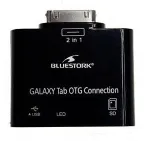 Bluestork BS-GAL-RDR/SD cambiador de género para cable Samsung 30-pin USB 2.0/SD Card Negro
